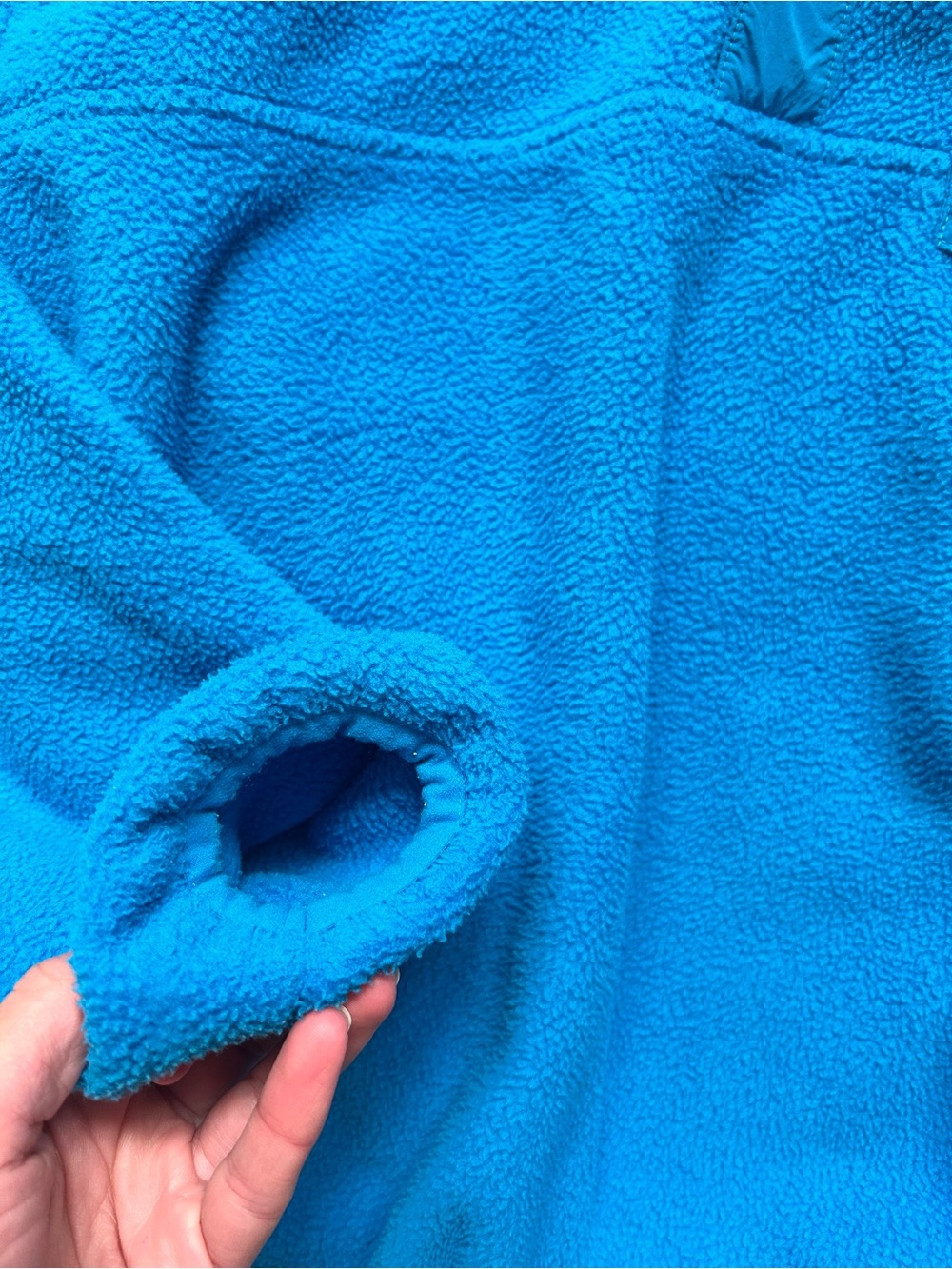GAP Bright Turquoise Blue Fleece Pullover - Picture 5 of 5